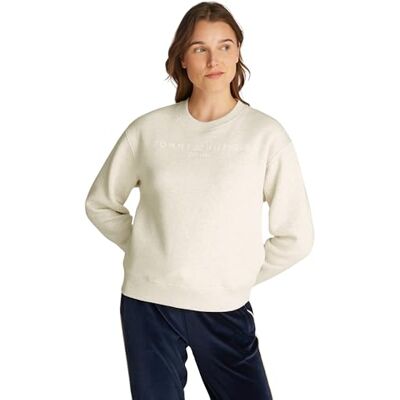 Tommy Hilfiger Damen Sweatshirt ohne Kapuze, Elfenbein (Oatmeal Heather), XXL Tommy Hilfiger Damen Sweatshirt ohne Kapuze, Elfenbein (Oatmeal Heather), XXL