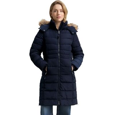 TOM TAILOR Damen 1047533 Puffer-Mantel Mit Abnehmbarer Kapuze, 10668 Sky Captain Blue, 3XL EU TOM TAILOR Damen 1047533 Puffer-Mantel Mit Abnehmbarer Kapuze, 10668 Sky Captain Blue, 3XL EU