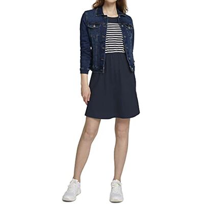 TOM TAILOR Denim Damen Jersey Mini-Kleid 1024956, 10668 Sky Captain Blue, M TOM TAILOR Denim Damen Jersey Mini-Kleid 1024956, 10668 Sky Captain Blue, M