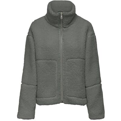 ONLY Damen Onlaspen Life Teddy Jacket OTW, Castor Gray, m ONLY Damen Onlaspen Life Teddy Jacket OTW, Castor Gray, m