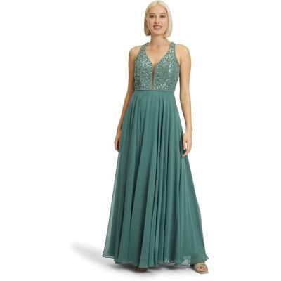 Vera Mont Damen Abendkleid mit Pailletten, Dark Forest, 40 Vera Mont Damen Abendkleid mit Pailletten, Dark Forest, 40