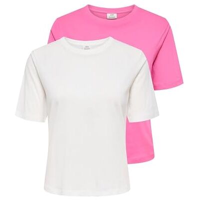 JDY Damen rex S/S Top 2-Pack JRS Dia, Pink Power, Large (2er Pack) JDY Damen rex S/S Top 2-Pack JRS Dia, Pink Power, Large (2er Pack)