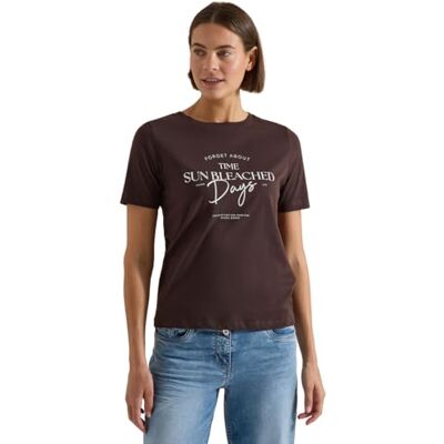 Cecil T-Shirt mit Boat Neck und Wording Artwork Cecil T-Shirt mit Boat Neck und Wording Artwork
