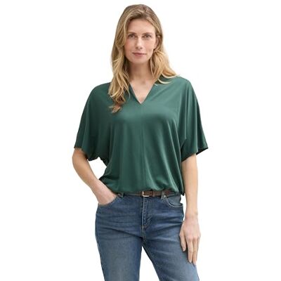 TOM TAILOR T-Shirt mit Logo-Stickerei, Berry Red, S TOM TAILOR T-Shirt mit Logo-Stickerei, Berry Red, S