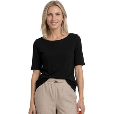 Street One Basic T-Shirt mit U-Boot-Ausschnitt Black 34 Street One Basic T-Shirt mit U-Boot-Ausschnitt Black 34