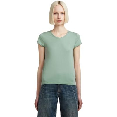 G-STAR Damen Eyben Slim V-Neck Top 2.0 T-Shirt, Grün (Granite Green D24533-4107-h727), XXS EU G-STAR Damen Eyben Slim V-Neck Top 2.0 T-Shirt, Grün (Granite Green D24533-4107-h727), XXS EU