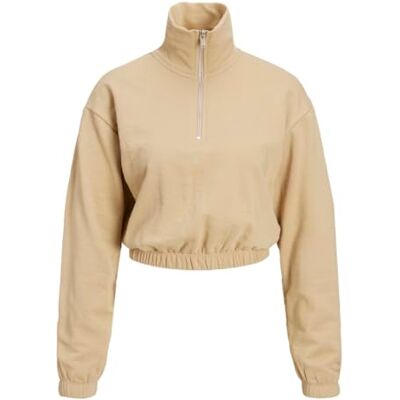 JACK & JONES JJXX Damen Jxalfa Reg Every Short Half Zip Sweatshirt, Incense, M JACK & JONES JJXX Damen Jxalfa Reg Every Short Half Zip Sweatshirt, Incense, M