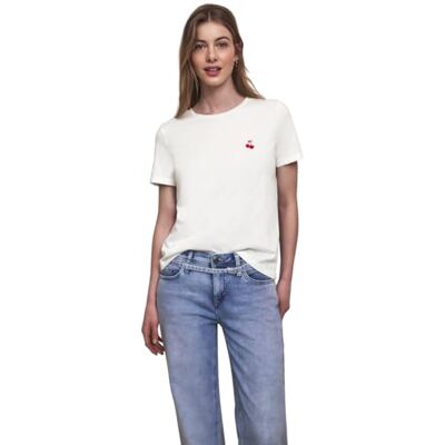 Street One Studio T-Shirt mit Rundhals und Stickerei Off White 42 Street One Studio T-Shirt mit Rundhals und Stickerei Off White 42