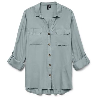 VERO MODA Damen Vmbumpy L/S Shirt New WVN Ga Noos Langarmbluse, Gray Mist,XL VERO MODA Damen Vmbumpy L/S Shirt New WVN Ga Noos Langarmbluse, Gray Mist,XL