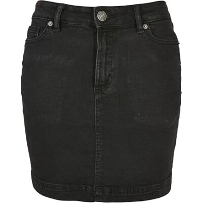 Urban Classics Damen Dames Organic Stretch Denim Mini Rok Rock, Black Washed, 26 EU Urban Classics Damen Dames Organic Stretch Denim Mini Rok Rock, Black Washed, 26 EU