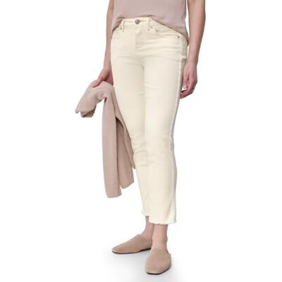 Street One Straight Leg Jeans mit fransigem Saum Ecru Soft Washed 34 Street One Straight Leg Jeans mit fransigem Saum Ecru Soft Washed 34
