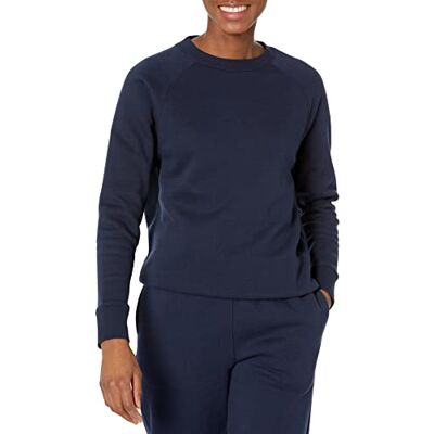 Amazon Essentials Damen-Sweatshirt mit Rundhalsausschnitt und langen Ärmeln (Erhältlich in Übergröße), Marineblau, L Amazon Essentials Damen-Sweatshirt mit Rundhalsausschnitt und langen Ärmeln (Erhältlich in Übergröße), Marineblau, L