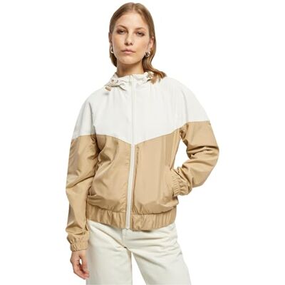 Urban Classics Damen Jacke Ladies Arrow Windbreaker whitesand/unionbeige XS Urban Classics Damen Jacke Ladies Arrow Windbreaker whitesand/unionbeige XS