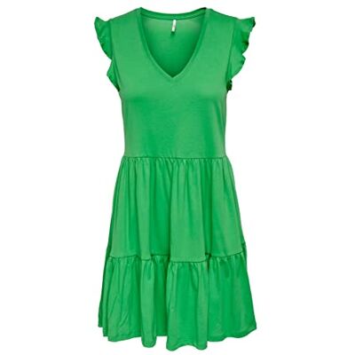 ONLY Damen Onlmay Cap Sleev Fril Dress Box JRS Noos Kleid, Kelly Green, S EU ONLY Damen Onlmay Cap Sleev Fril Dress Box JRS Noos Kleid, Kelly Green, S EU