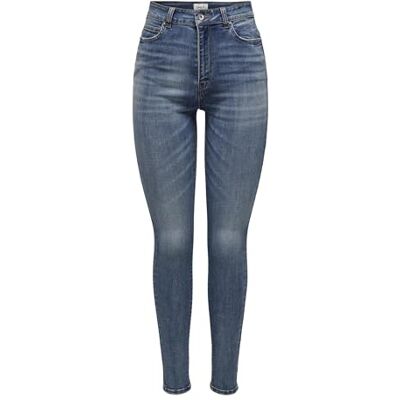 ONLY Damen Onliconic Hw Sk Long ANK DNM Gua163 Jeans, Medium Blue Denim, 27W x 32L ONLY Damen Onliconic Hw Sk Long ANK DNM Gua163 Jeans, Medium Blue Denim, 27W x 32L