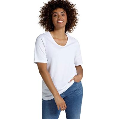 Ulla Popken Damen große Größen Übergrößen Plus Size T-Shirts, 2er-Pack, V-Ausschnitt, Halbarm, Biobaumwolle Marine 50+ 798751130-50+ Ulla Popken Damen große Größen Übergrößen Plus Size T-Shirts, 2er-Pack, V-Ausschnitt, Halbarm, Biobaumwolle Marine 50+ 798751130-50+