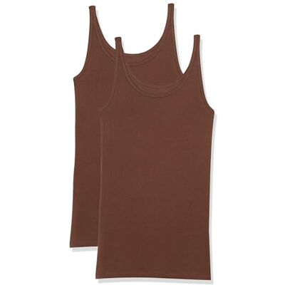 Amazon Essentials Damen Tanktop mit dünnen Trägern, schmale Passform, 2er-Pack, Tiefbraun, X-Large Amazon Essentials Damen Tanktop mit dünnen Trägern, schmale Passform, 2er-Pack, Tiefbraun, X-Large