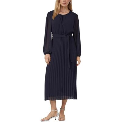 s.Oliver Midi-Chiffonkleid mit Plissee und Bindegürtel s.Oliver Midi-Chiffonkleid mit Plissee und Bindegürtel