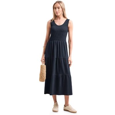 Street One Midi-Kleid mit Smok-Oberteil deep Blue 36 Street One Midi-Kleid mit Smok-Oberteil deep Blue 36
