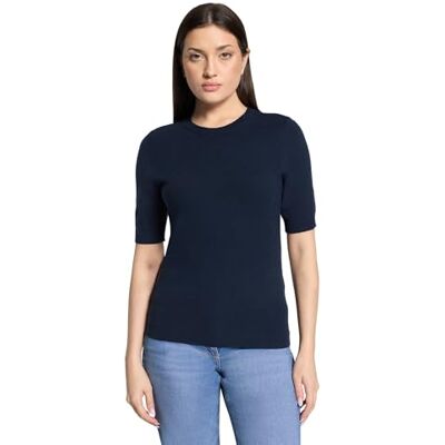 Betty Barclay Damen Basic-Pullover Kurzarm 42, dunkelblau Betty Barclay Damen Basic-Pullover Kurzarm 42, dunkelblau