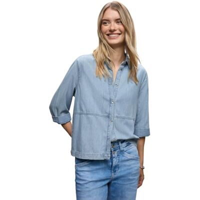 Street One Denim Bluse Light Blue Washed 44 Street One Denim Bluse Light Blue Washed 44
