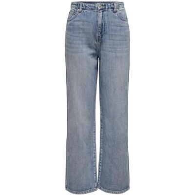 ONLY Damen ONLFATIMA REG Loose Wide DNM GUA Jeans, Medium Blue Denim, 30W x 32L ONLY Damen ONLFATIMA REG Loose Wide DNM GUA Jeans, Medium Blue Denim, 30W x 32L