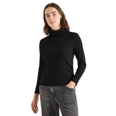 Cecil Langarmshirt in Rippstruktur Black XL Cecil Langarmshirt in Rippstruktur Black XL