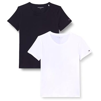 Tommy Hilfiger Damen 2er Pack T-Shirts Kurzarm mit Rundhalsausschnitt, Mehrfarbig (White/Black), S Tommy Hilfiger Damen 2er Pack T-Shirts Kurzarm mit Rundhalsausschnitt, Mehrfarbig (White/Black), S