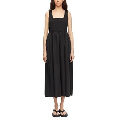 Comma Damen Kleid mit Karree-Ausschnitt – Knöchellang, Materialmix Comma Damen Kleid mit Karree-Ausschnitt – Knöchellang, Materialmix