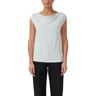 s.Oliver Viskoseshirt mit Wasserfall-Ausschnitt und Streifen s.Oliver Viskoseshirt mit Wasserfall-Ausschnitt und Streifen