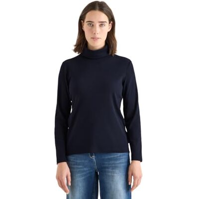 Cecil Langarmshirt in Rippstruktur urban Dark Blue XS Cecil Langarmshirt in Rippstruktur urban Dark Blue XS