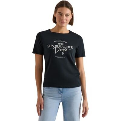 Cecil T-Shirt mit Boat Neck und Wording Artwork Cecil T-Shirt mit Boat Neck und Wording Artwork