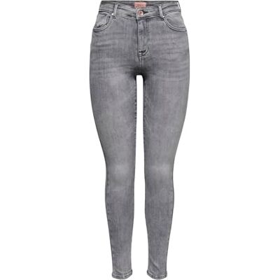 ONLY Damen Onlpower Mid Push Up Sk Azg937 Noos Jeans, Grey Denim, S / 34L EU ONLY Damen Onlpower Mid Push Up Sk Azg937 Noos Jeans, Grey Denim, S / 34L EU