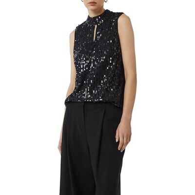 Comma Paillettentop mit Cut-Out Comma Paillettentop mit Cut-Out