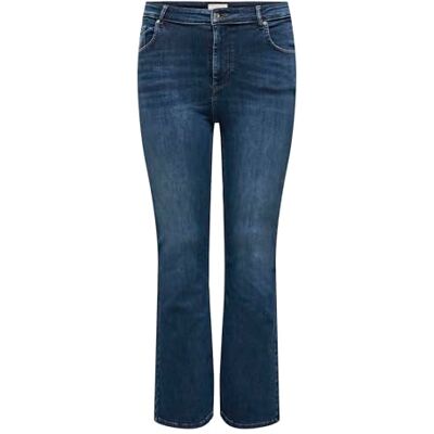 ONLY Carmakoma Damen Carwilly Hw Flared DNM Tai021 Noos Jeanshose, Dark Blue Denim, 42W / 32L EU ONLY Carmakoma Damen Carwilly Hw Flared DNM Tai021 Noos Jeanshose, Dark Blue Denim, 42W / 32L EU