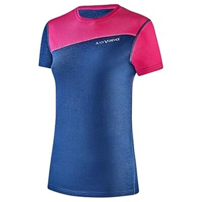Black Crevice Damen Merino T-Shirt, Blue/pink, 36 Black Crevice Damen Merino T-Shirt, Blue/pink, 36