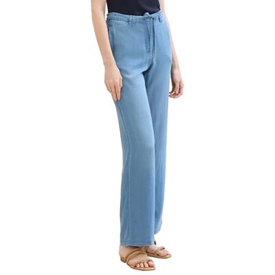 TOM TAILOR Damen Wide Leg Hose aus Denim Tencel, Clean Mid Stone Blue Denim, 38/30 TOM TAILOR Damen Wide Leg Hose aus Denim Tencel, Clean Mid Stone Blue Denim, 38/30