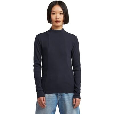 G-STAR A line Slim Rib Mock t ls wmn G-STAR A line Slim Rib Mock t ls wmn