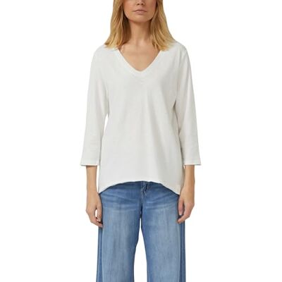 s.Oliver Jersey-T-Shirt mit Flammgarnstruktur und gerundetem Saum s.Oliver Jersey-T-Shirt mit Flammgarnstruktur und gerundetem Saum