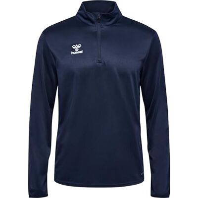 hummel Unisex Hmlessential Half-Zip Hooded Sweatshirt, Marine, M EU hummel Unisex Hmlessential Half-Zip Hooded Sweatshirt, Marine, M EU