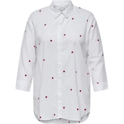 ONLY Carmakoma Damen Carnew Lina Grace Ls Emb Shirt WVN Noos, Bright White, 50 EU ONLY Carmakoma Damen Carnew Lina Grace Ls Emb Shirt WVN Noos, Bright White, 50 EU