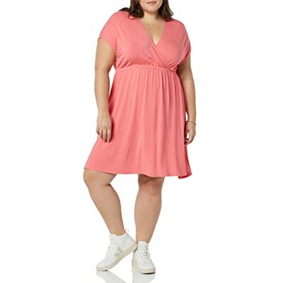 Amazon Essentials Damen Surplice-Kleid (Erhältlich in Übergröße), Intensive Rosa, M Amazon Essentials Damen Surplice-Kleid (Erhältlich in Übergröße), Intensive Rosa, M