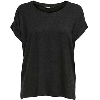 ONLY Damen Onlmoster S/S O-Neck Top Noos JRS, Dark Grey Melange, XL ONLY Damen Onlmoster S/S O-Neck Top Noos JRS, Dark Grey Melange, XL