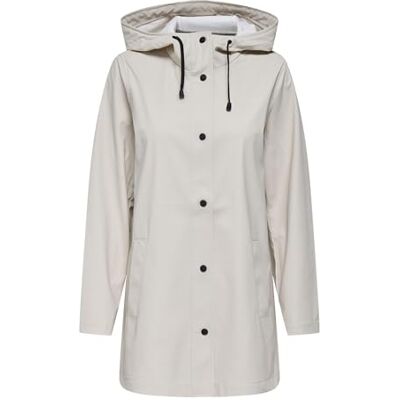 ONLY Damen Onlnewellen Raincoat OTW Cc Jacke, Pumice Stone, S ONLY Damen Onlnewellen Raincoat OTW Cc Jacke, Pumice Stone, S