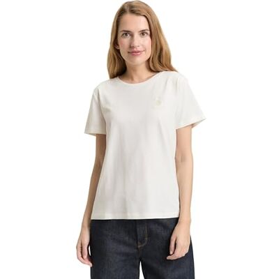 TOM TAILOR Damen 1049175 T-Shirt, 10315 Whisper White, XL EU TOM TAILOR Damen 1049175 T-Shirt, 10315 Whisper White, XL EU