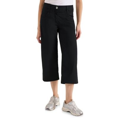 Cecil High Waist Flared Leg Hose im Loose Fit Black 36 Cecil High Waist Flared Leg Hose im Loose Fit Black 36