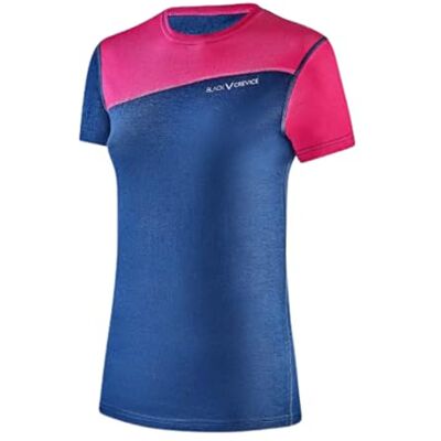 Black Crevice Damen Merino T-Shirt, Blue/pink, 40 Black Crevice Damen Merino T-Shirt, Blue/pink, 40