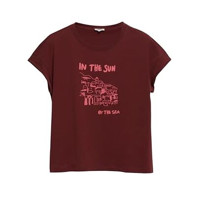 s.Oliver Damen T-Shirt – Relaxed Fit, Baumwolljersey, ärmellos mit Frontprint s.Oliver Damen T-Shirt – Relaxed Fit, Baumwolljersey, ärmellos mit Frontprint