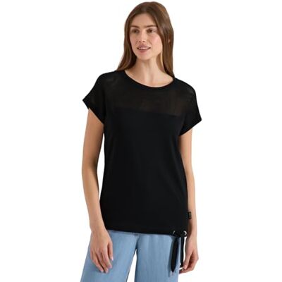 Cecil T-Shirt mit Mesh-Einsatz Black XXL Cecil T-Shirt mit Mesh-Einsatz Black XXL