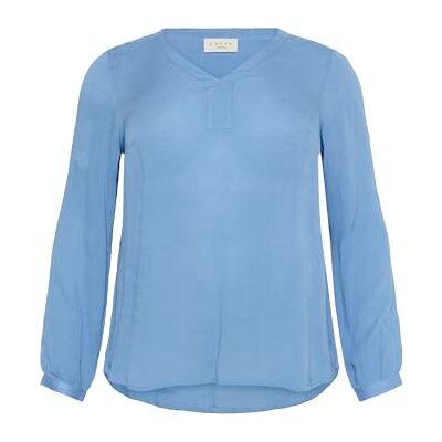 KAFFE CURVE Langarm-Bluse KCami Damen Bluse Langarm V-Ausschnitt Lassig Langarmshirt Große Größen Ebb and Flow 50 KAFFE CURVE Langarm-Bluse KCami Damen Bluse Langarm V-Ausschnitt Lassig Langarmshirt Große Größen Ebb and Flow 50